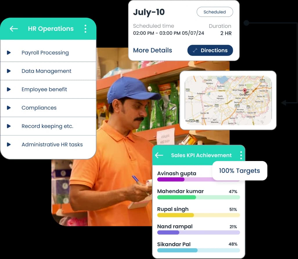 Sales force automation dashboard illustration