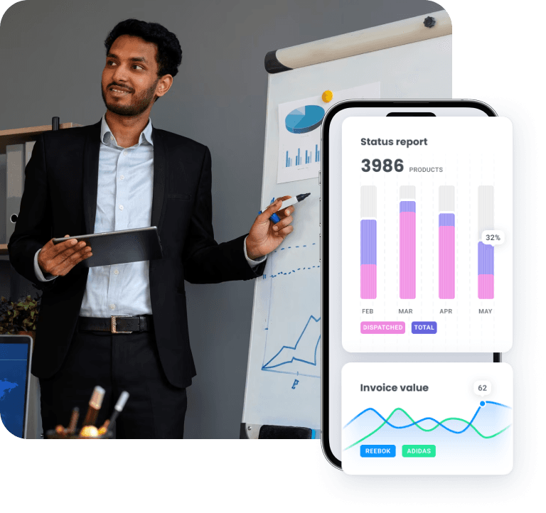 Loyalty technology platform and analytics illustration