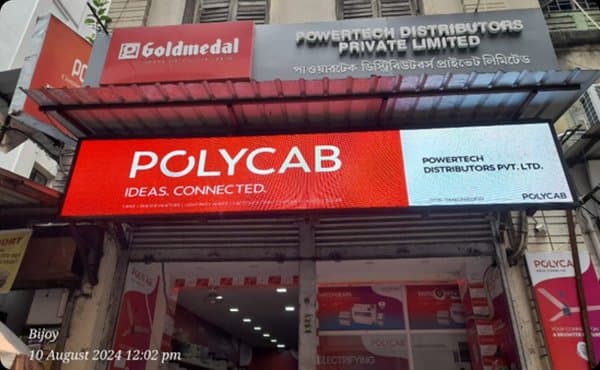 Retail store branding with glow sign board