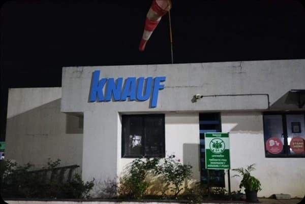 Lit fabric box signage at branded showroom