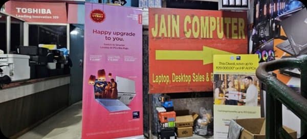 In-shop branding and wall branding at retail outlet