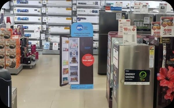 In-shop branding execution with acrylic flanges