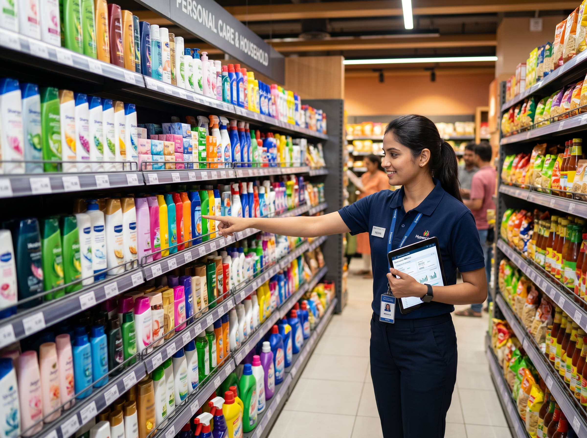 Consumer packaged goods retail aisle with strong on-shelf execution and field visibility